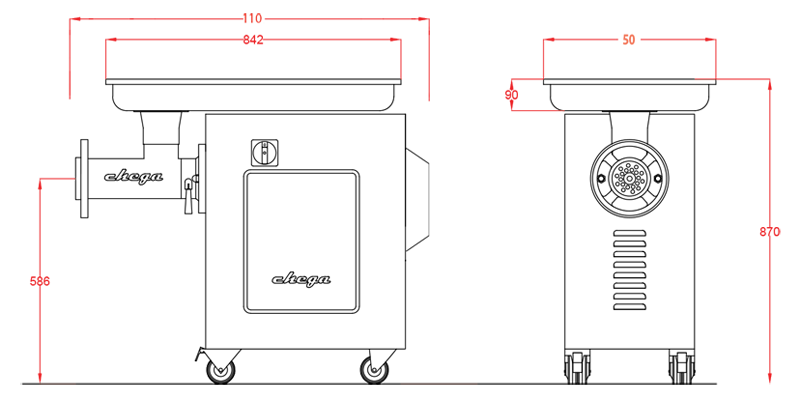 نقشه خطی چرخ گوشت صنعتی چگا مدل c100-32
